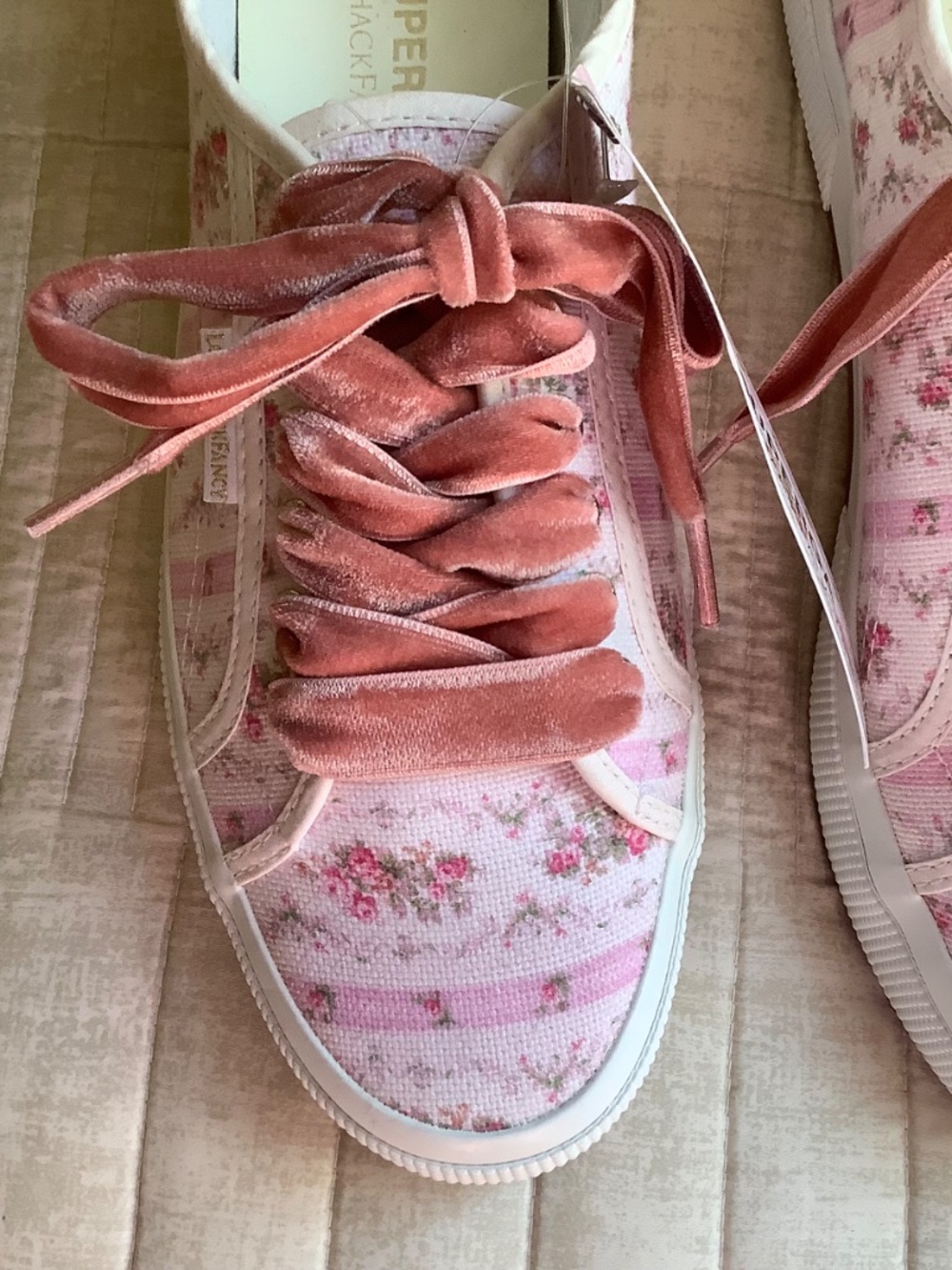 LoveShackFancy × Superga Classic Sneaker Pink floral SZ 10 - Picture 4 of 15